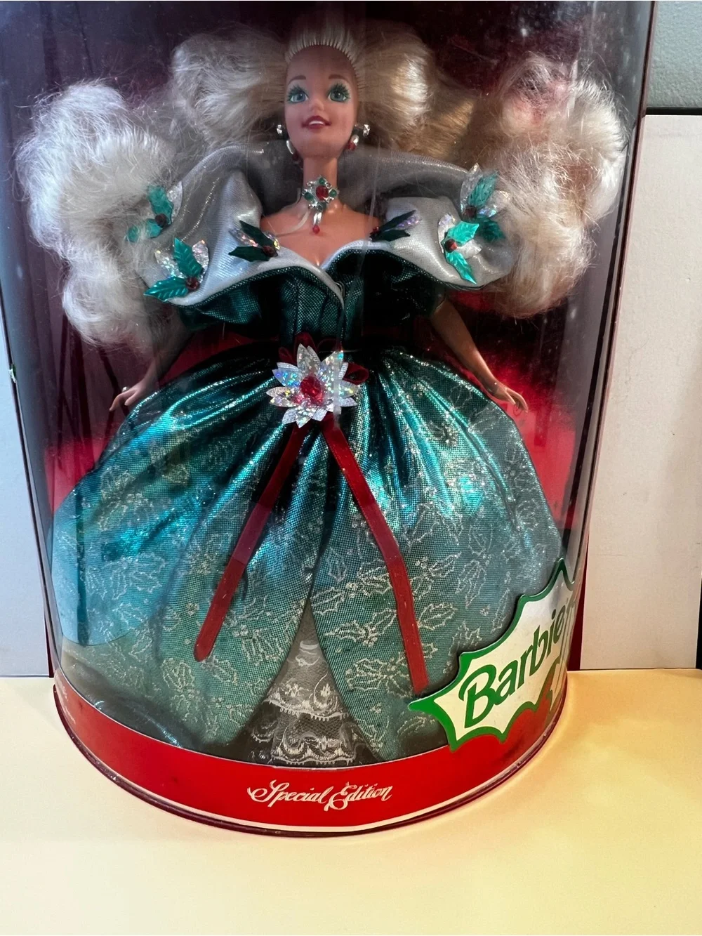 Mattel Barbie Holiday Doll in Emerald Green and Silver Gown